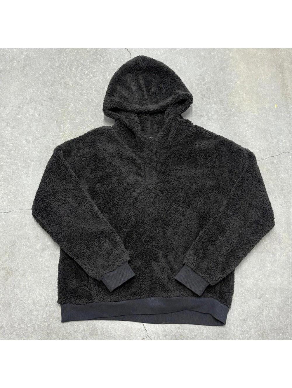 Lukka Lux Plush Plain Black Pullover Hoodie
